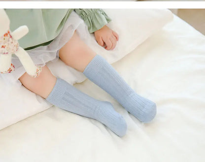 Baby Socks Newborn Kids Infant Girls Boys Knee High Sock Toddler Girl Solid Cotton Stripe Plain Long Children Sock For 0-3Years