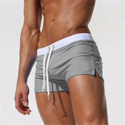 ALSOTO Summer Swimwear Men Breathable Men's Swimsuits Trunks Boxer Briefs Sunga SwimSuits Maillot De Bain Beach Shorts 2023 New