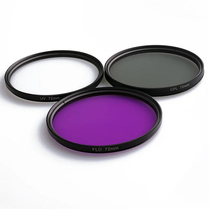 49MM 52MM 55MM 58MM 62MM 67MM 72MM 77MM UV+CPL+FLD 3 in 1 Lens Filter Set with Bag for Cannon Nikon Sony Pentax Camera Lens