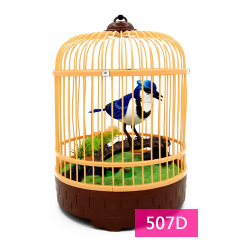 Sound And Voice Control Stimulation Induction Cage Bird Cage Sound Electric Bird Pet Toy Garden Display Children's Toy Gifts