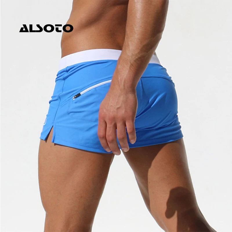 ALSOTO Summer Swimwear Men Breathable Men's Swimsuits Trunks Boxer Briefs Sunga SwimSuits Maillot De Bain Beach Shorts 2023 New