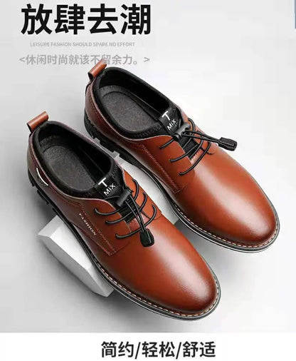 2021British Casual Single Shoes Leather Shoes Formal Shoes New Men Shoes Leather Cowhide Leather Shoes Men Comfortable Low-top