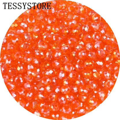 4mm/6mm Austria Faceted Crystal Beads High Quality Multicolor Loose Spacer Round Glass Beads For Jewelry Making Diy Accessories