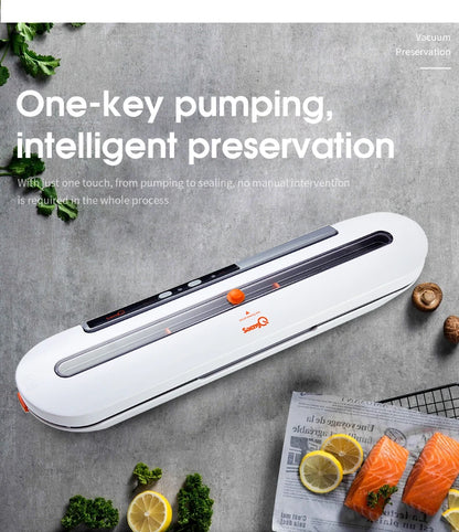 saengQ Best Food Vacuum Sealer 220V/110V Automatic Commercial Household Food Vacuum Sealer Packaging Machine Include 10Pcs Bags