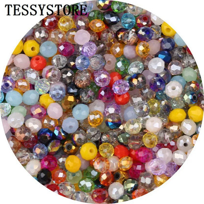 4mm/6mm Austria Faceted Crystal Beads High Quality Multicolor Loose Spacer Round Glass Beads For Jewelry Making Diy Accessories