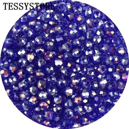 4mm/6mm Austria Faceted Crystal Beads High Quality Multicolor Loose Spacer Round Glass Beads For Jewelry Making Diy Accessories