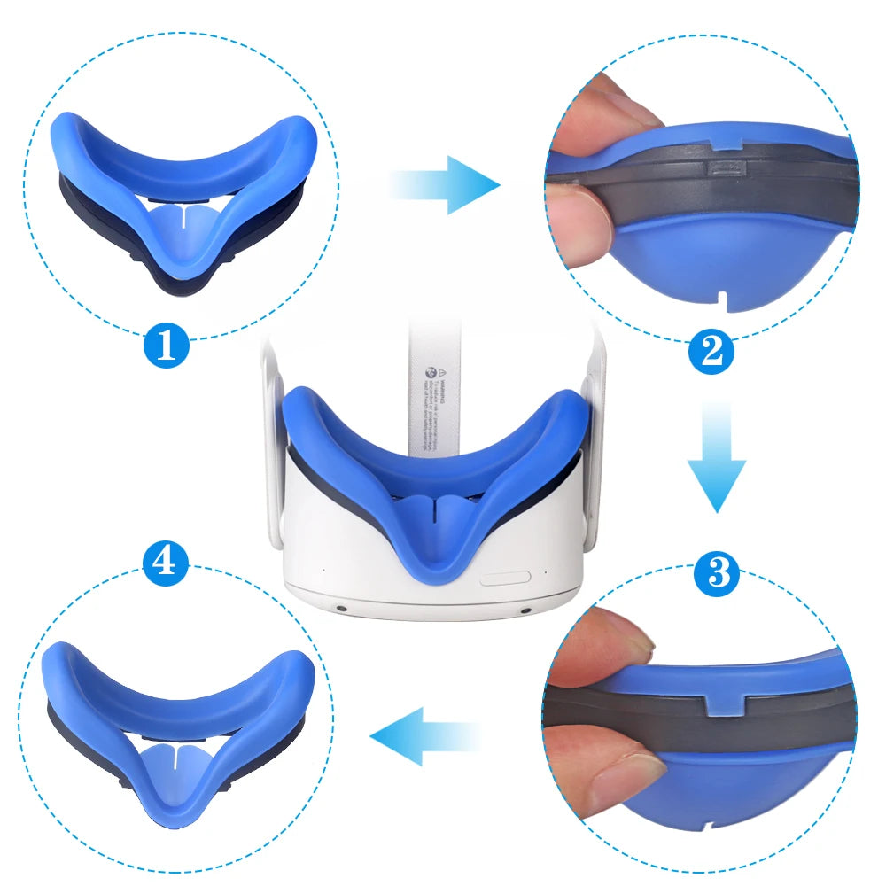 VR Silicone Mask Cover Face Pad Face Cushion Protective Eye Pad For Oculus Quest 2 VR Devices Accessories