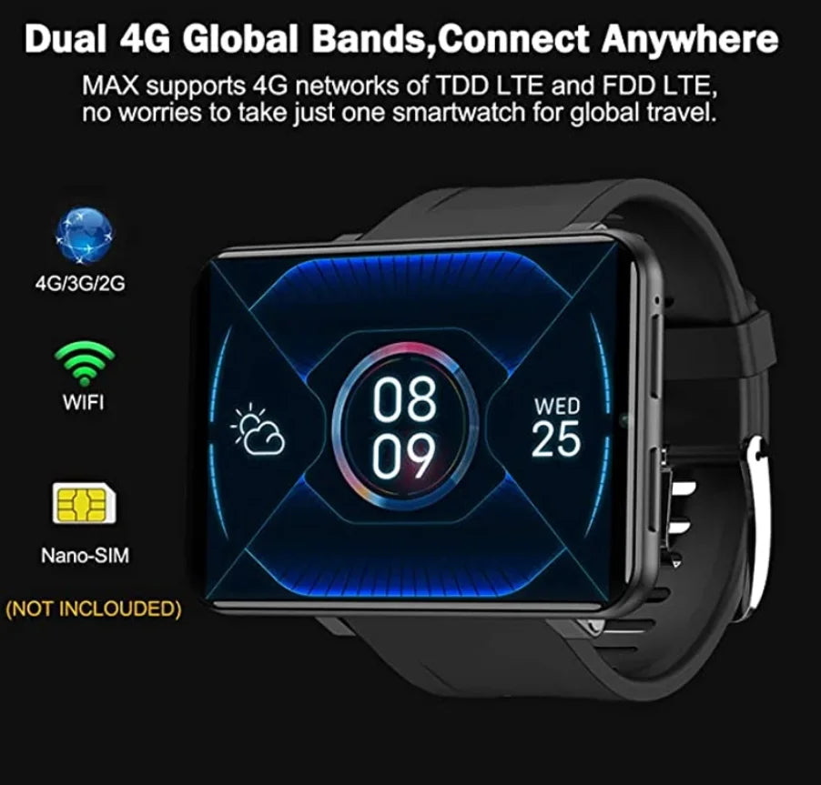 2024 DM100 4G LTE Smart Watch Android 7.1 3GB 32GB 5MP Camera IPS 2700mah Battery 2.86Touch Screen LEMFO LEMT Smartwatch vs S999