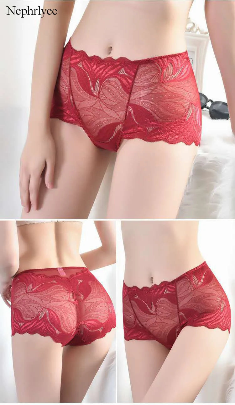 M/XL Women Panties Sexy Lace Underwear Transparent Boyshort Lingerie Female Seamless Briefs Underpants S000538