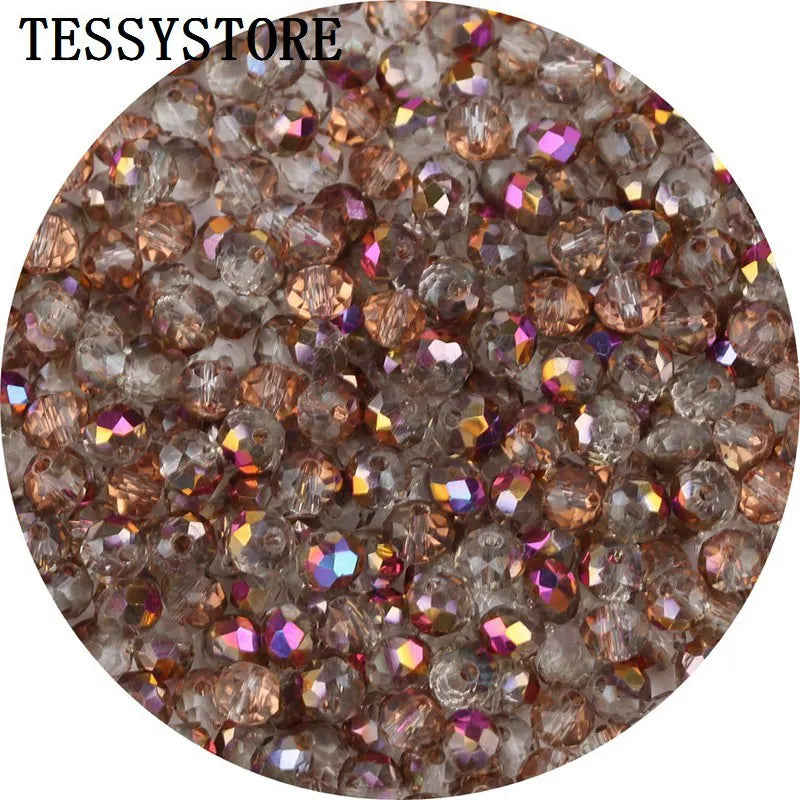 4mm/6mm Austria Faceted Crystal Beads High Quality Multicolor Loose Spacer Round Glass Beads For Jewelry Making Diy Accessories