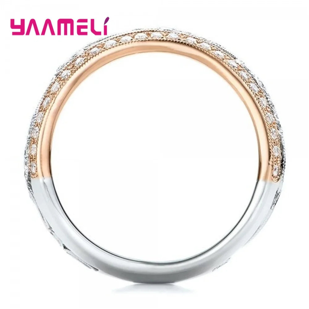 925 Sterling Silver Jewellery Ring for Women Wedding Engagement Party Accessories Popular Hollow Out Flower Wide Band Bague