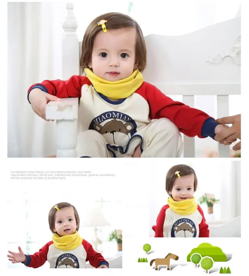 100% Cotton Baby Pullover Bibs Autumn And Winter Collar Neckerchief Children Scarves Kids O Ring Neck Scarf Gaiter For Bbay Kids