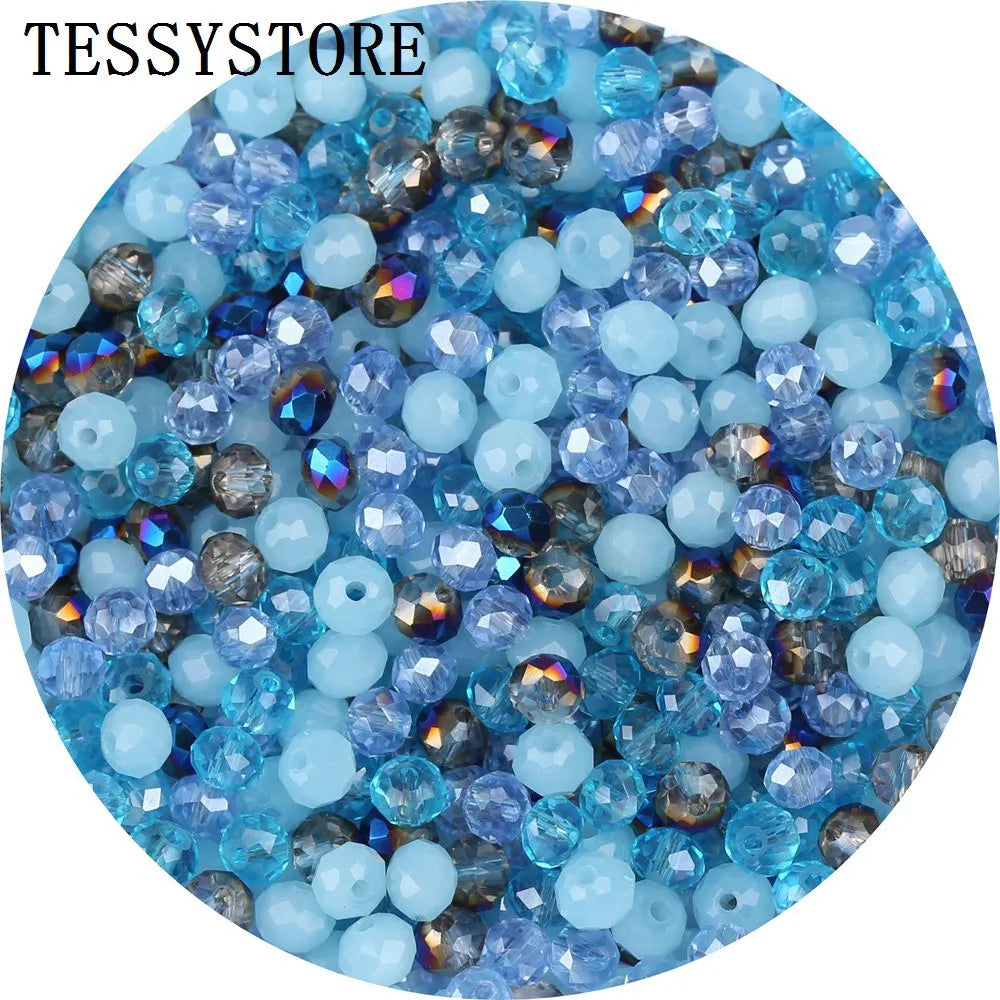 4mm/6mm Austria Faceted Crystal Beads High Quality Multicolor Loose Spacer Round Glass Beads For Jewelry Making Diy Accessories