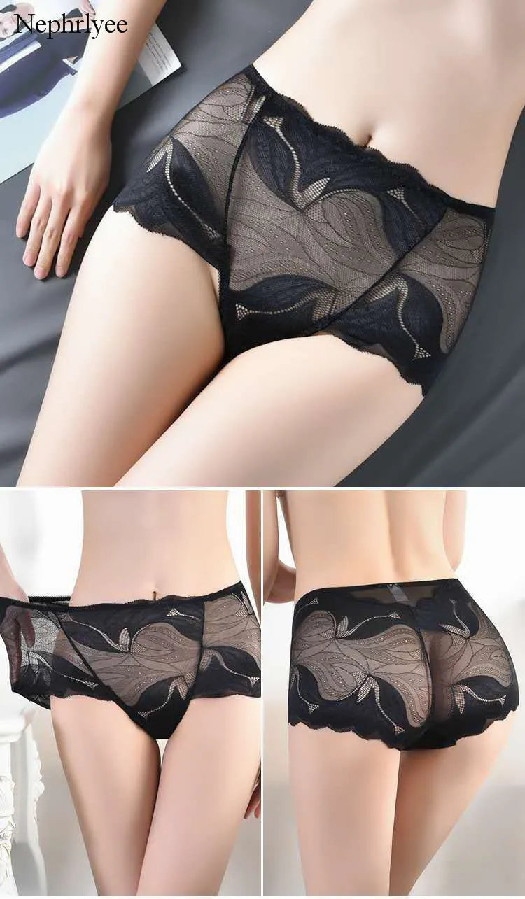 M/XL Women Panties Sexy Lace Underwear Transparent Boyshort Lingerie Female Seamless Briefs Underpants S000538