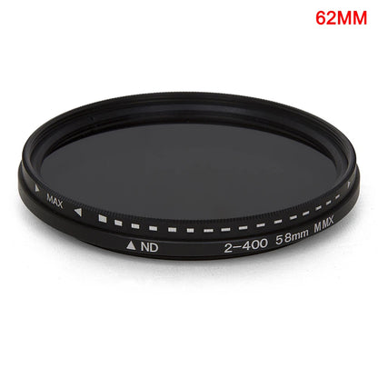 Einstellbarer Fader Variabler ND-Filter ND2 bis ND400 Neutraldichte für Kameraobjektivfiltro nd 37/43/46/49/52/55/58/62/67/72/77/82 mm