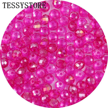 4mm/6mm Austria Faceted Crystal Beads High Quality Multicolor Loose Spacer Round Glass Beads For Jewelry Making Diy Accessories