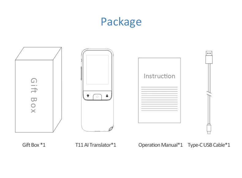 2025 New T11 Portable Audio Translator 138 Language Smart Translator Offline In Real Time Smart Voice AI Voice Photo Translator