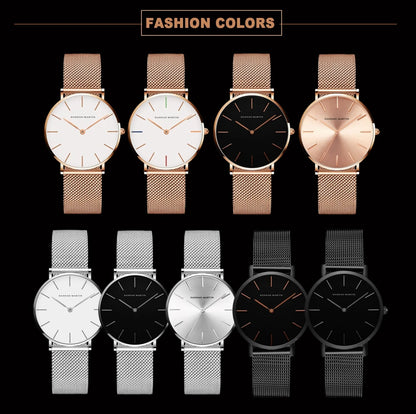 Women Watch 1 set Bracelet Japan Quartz Movement Simple Waterproof Rose Gold Stainless Steel Mesh Ladies watch relogio feminino