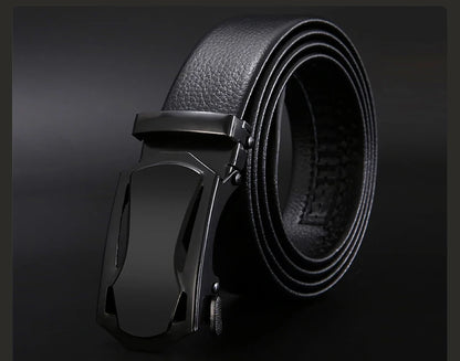 Men Belt Metal Luxury Brand Automatic Buckle Leather High Quality Belts for Men Business Work Casual Strap ZDP001A