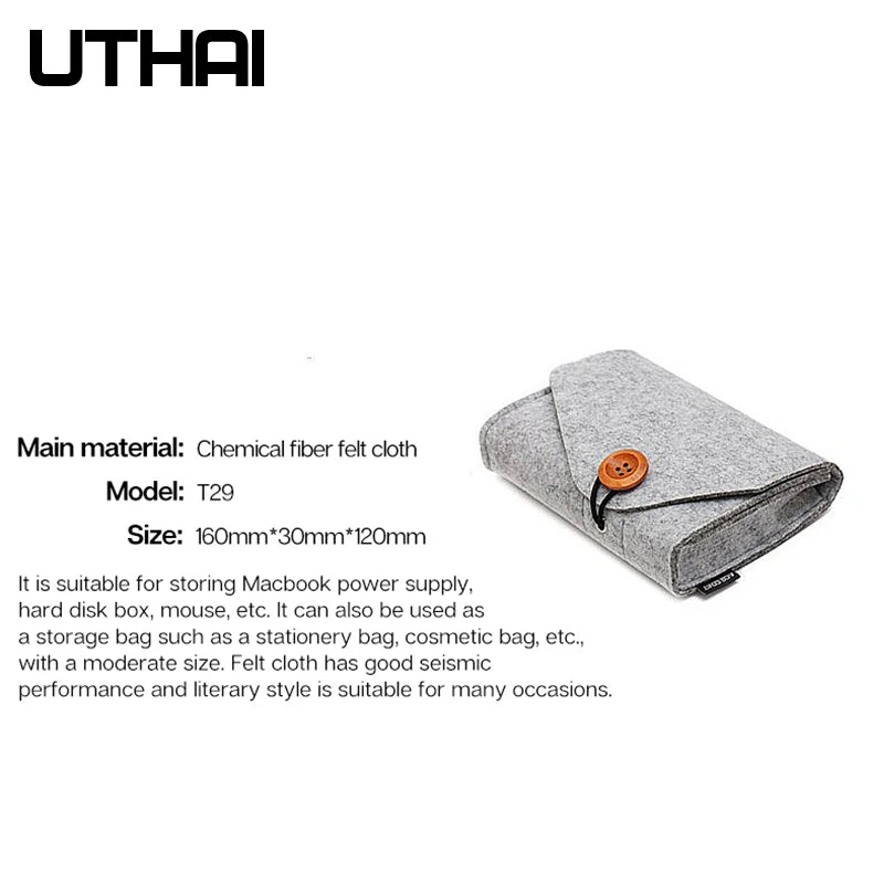 UTHAI T29 Portable 2.5'HDD Case Storage Bag For Macbook Charger Mouse Mobile Power Bank Earphone Digital Accessories Protect Bag