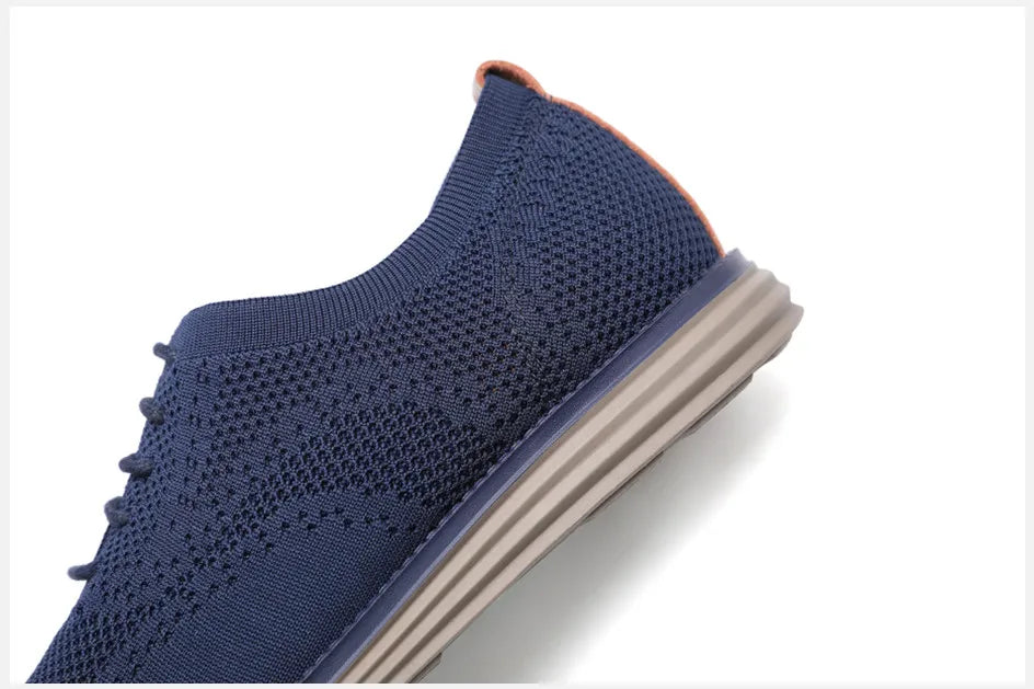 BHKH 2024 Breathable Knitted Mesh Casual Shoes Lightweight Smart Casual Shoes Office Work Footwear Men Shoes