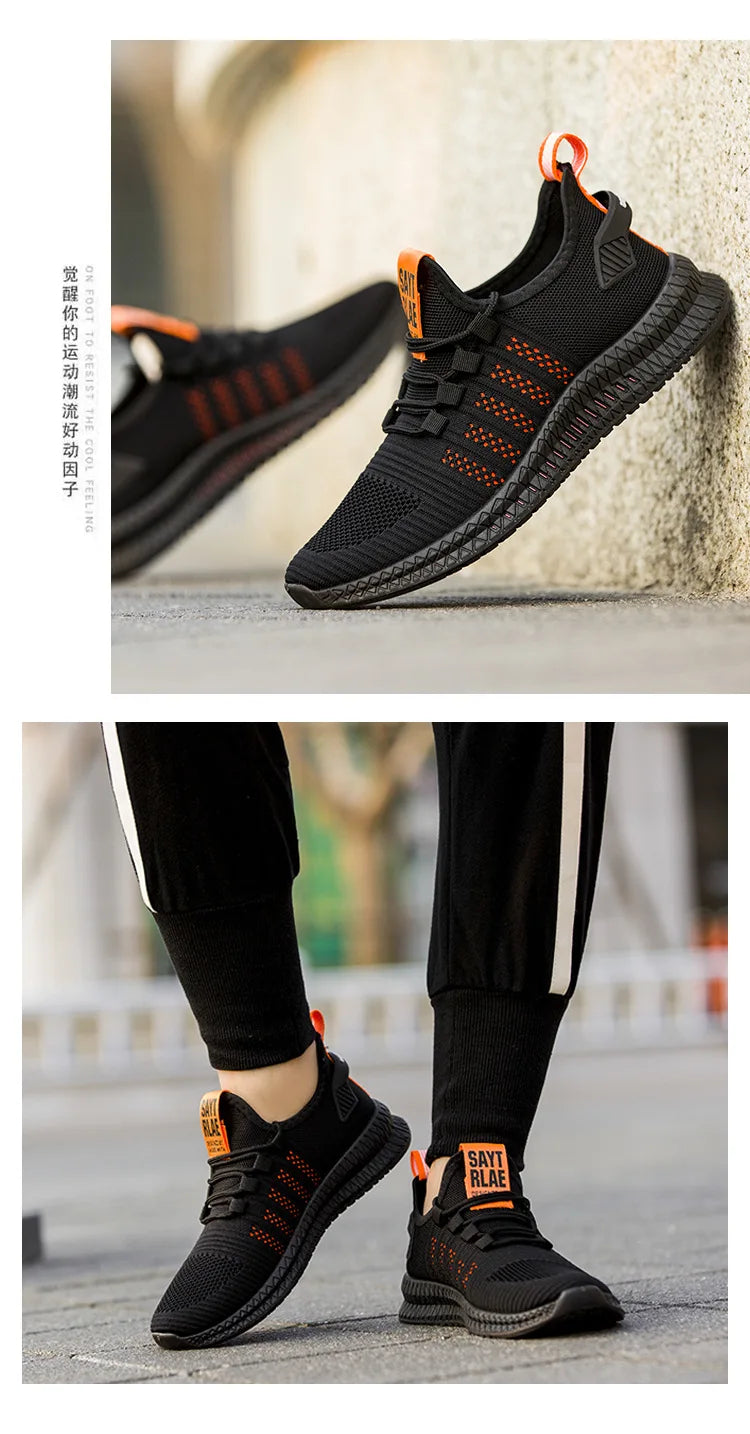 Fashion Sneakers Lightweight Men Casual Shoes Breathable Male Footwear Lace Up Walking Shoe