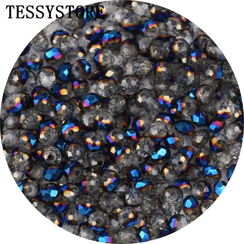 4mm/6mm Austria Faceted Crystal Beads High Quality Multicolor Loose Spacer Round Glass Beads For Jewelry Making Diy Accessories