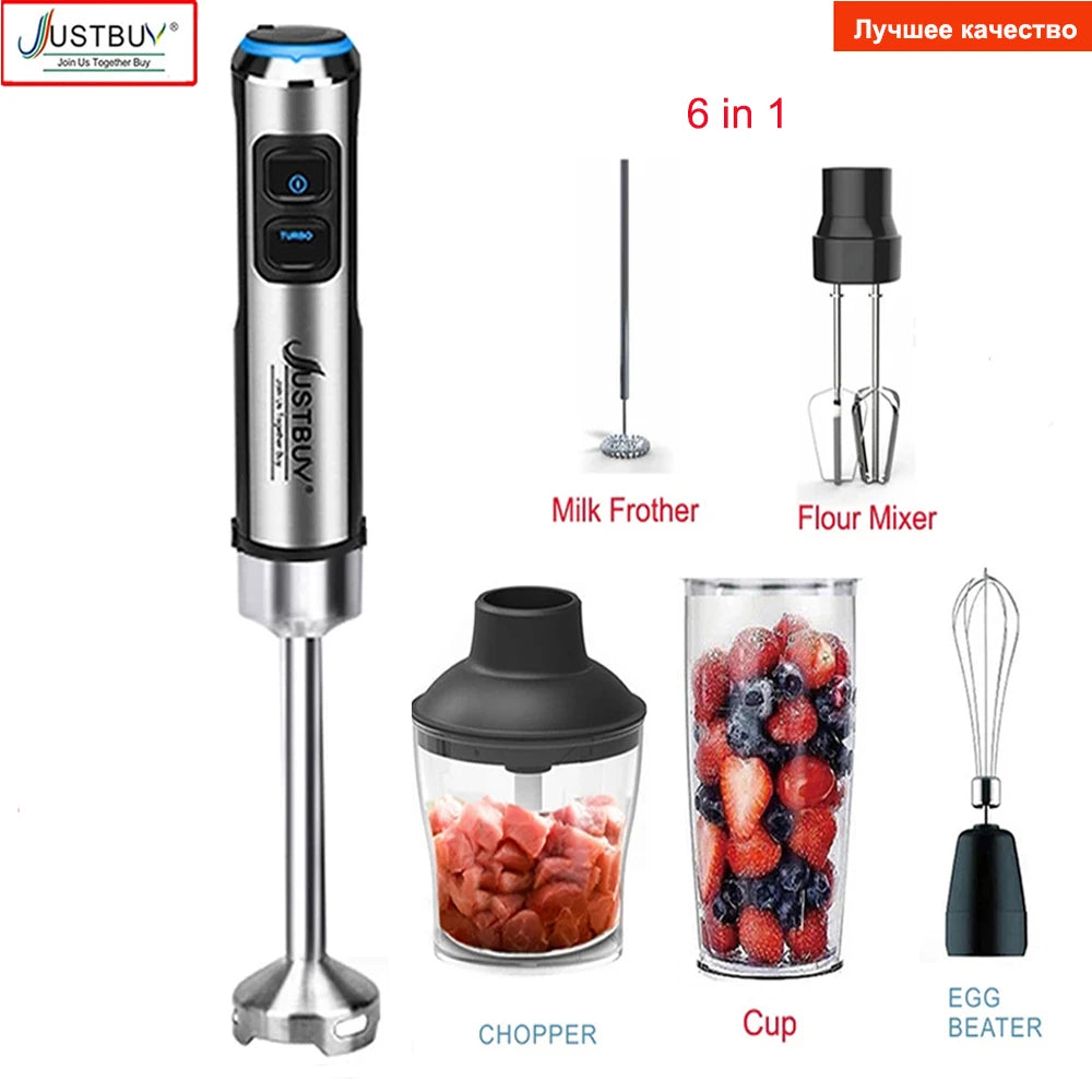 Euro 1500W 7/6/4 in 1 Electric Stick Hand Commercial Blender Food Processor Egg Whisk Mixer Juicer Meat Grinder