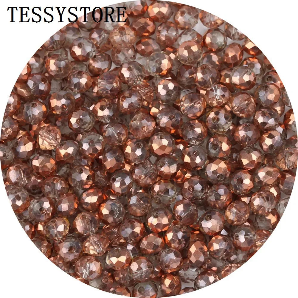 4mm/6mm Austria Faceted Crystal Beads High Quality Multicolor Loose Spacer Round Glass Beads For Jewelry Making Diy Accessories