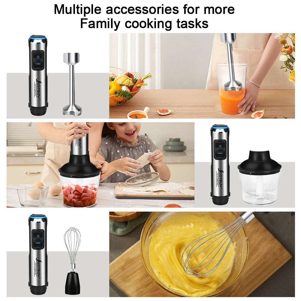 Euro 1500W 7/6/4 in 1 Electric Stick Hand Commercial Blender Food Processor Egg Whisk Mixer Juicer Meat Grinder