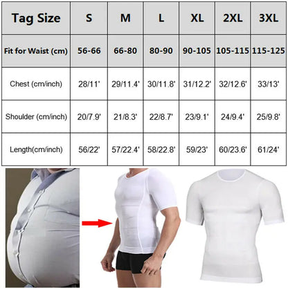 Men's Slimming Shaper Posture Vest Male Tummy Abdomen Corrector Compression Body Modeling Fat Burner Chest Tummy Shirt Corset