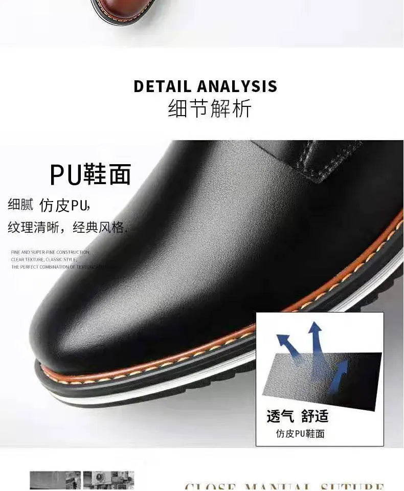 2021British Casual Single Shoes Leather Shoes Formal Shoes New Men Shoes Leather Cowhide Leather Shoes Men Comfortable Low-top