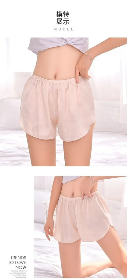 Fashion Ice Silk Safety Pants Women Summer Sexy Cool Comfort Sleep Bottoms Simple Home Shorts Ladies Pajama Shorts Underwear