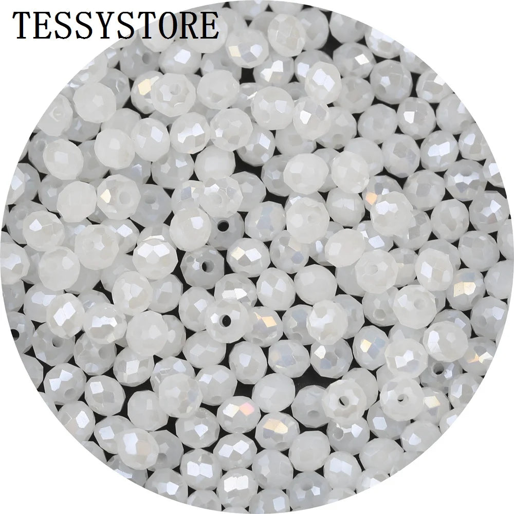 4mm/6mm Austria Faceted Crystal Beads High Quality Multicolor Loose Spacer Round Glass Beads For Jewelry Making Diy Accessories