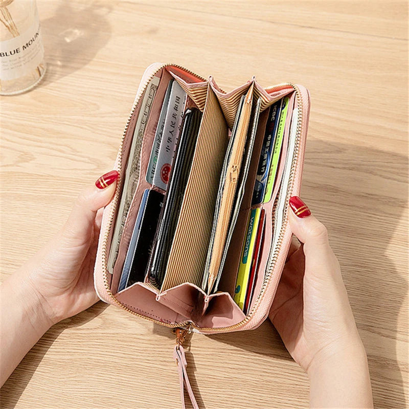 Women Wallets Long Sequined Patchwork PU Leather Forever Young Wallet Female Designer Luxury Fashion Money Purse Clutch Bag