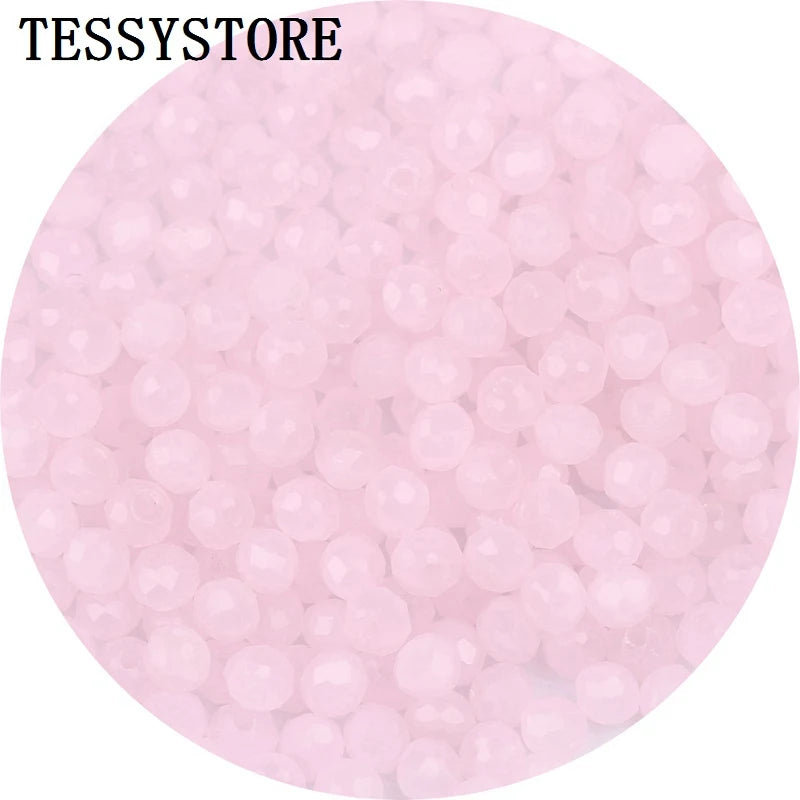 4mm/6mm Austria Faceted Crystal Beads High Quality Multicolor Loose Spacer Round Glass Beads For Jewelry Making Diy Accessories