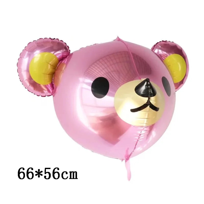 Love Heart Bear Foil Balloons Happy Birthday Valentine’s Day Party Decor Air Helium Globos Wedding Decorations Kids Toys Balloon