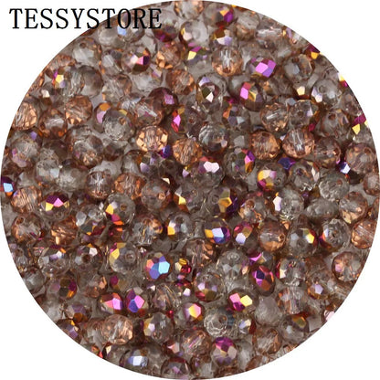 4mm/6mm Austria Faceted Crystal Beads High Quality Multicolor Loose Spacer Round Glass Beads For Jewelry Making Diy Accessories