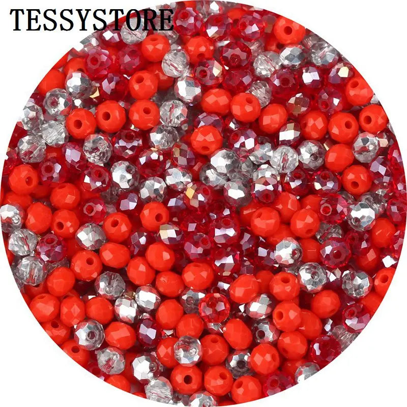 4mm/6mm Austria Faceted Crystal Beads High Quality Multicolor Loose Spacer Round Glass Beads For Jewelry Making Diy Accessories