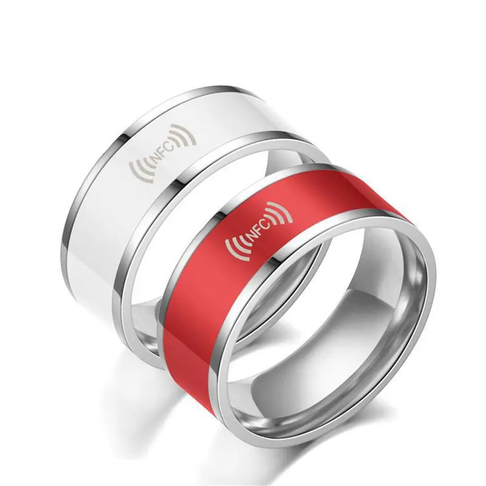 Anello intelligente NFC da dito per donna e uomo, impermeabile, intelligente, da indossare, con connessione al telefono Android, anelli alla moda