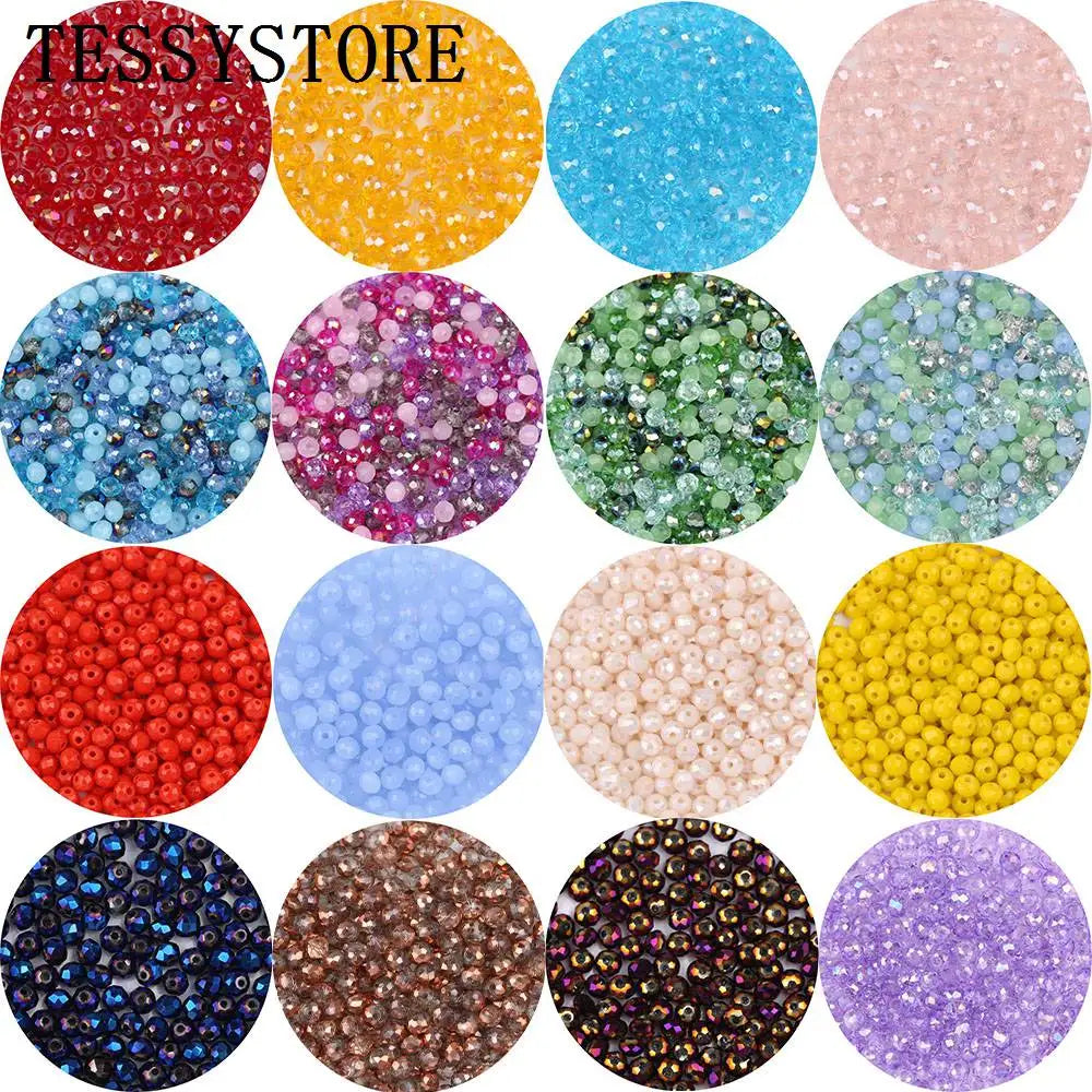 4mm/6mm Austria Faceted Crystal Beads High Quality Multicolor Loose Spacer Round Glass Beads For Jewelry Making Diy Accessories