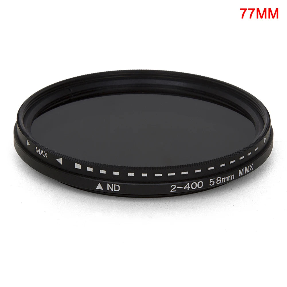 Einstellbarer Fader Variabler ND-Filter ND2 bis ND400 Neutraldichte für Kameraobjektivfiltro nd 37/43/46/49/52/55/58/62/67/72/77/82 mm