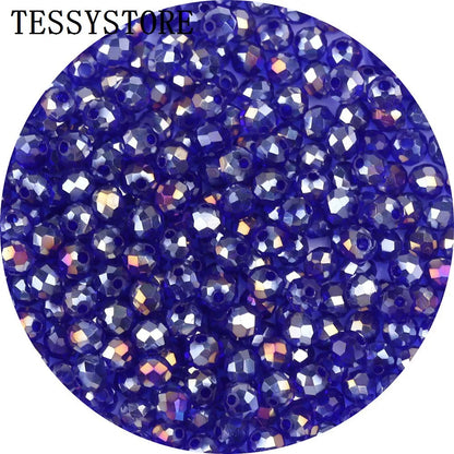 4mm/6mm Austria Faceted Crystal Beads High Quality Multicolor Loose Spacer Round Glass Beads For Jewelry Making Diy Accessories