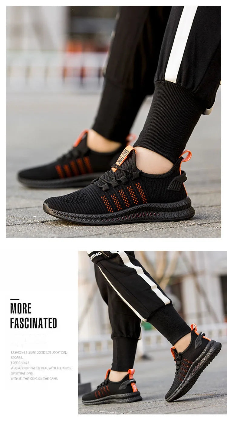 Fashion Sneakers Lightweight Men Casual Shoes Breathable Male Footwear Lace Up Walking Shoe