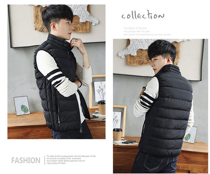 Men Vest Windproof Vest Men Jacket Sleeveless Vest Winter Jacket Casual Coat Men down Cotton Warm Thicken Waistcoat thick gilet