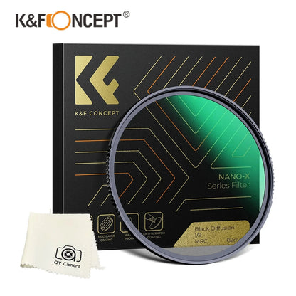 K&F Concept Black Mist 1/4 1/8 1/2 1/1 Soft Diffusion Lens Filter Mist Filtro 49mm 52mm 58mm 62mm 67mm 72mm 77mm 82mm Nano NO X