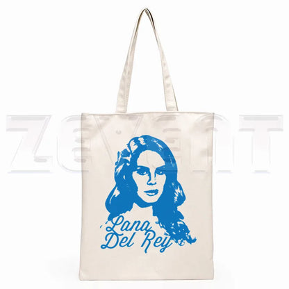 Lana Del Rey LOGO Printed Graphic Hipster Cartoon Print Shopping Bags Girls Fashion Casual Pacakge Hand Bag