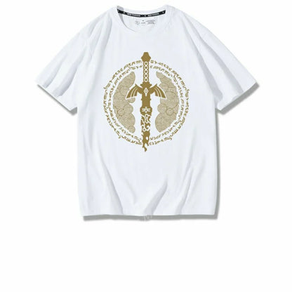 (Uniqlo) Legend of Zelda Temple Seal T-shirt Y2k Tees Men Kid T-shirt Top Men Cotton T-shirt Summer Women T-Shirt Men Clothing