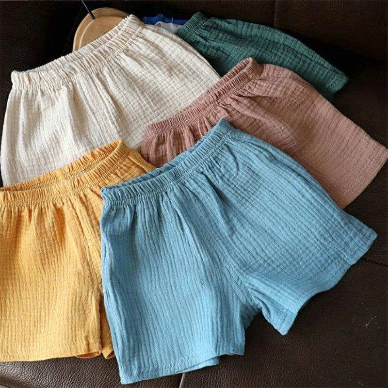 Baby Cotton Linen Shorts Summer New Children's Five-point Pants Boys Girls Thin Breathable Short Pants Girls Boy Clothing