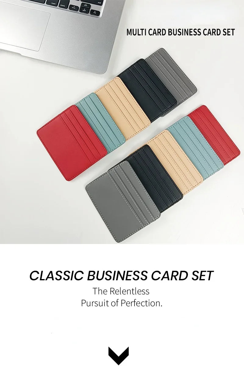 1PCS Man Purses Ultra Thin Mini Business Bank Credit Card Holder Wallet Simple Black Women Small Coin Cards Cover Pouch Case Bag